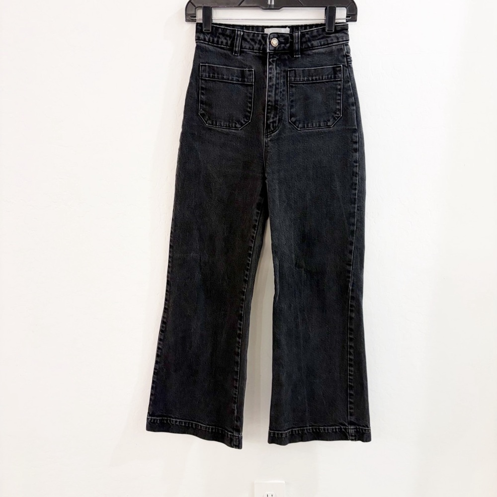 EUC Rolla’s Sailor High Rise Wide Leg Jet Black Wash Jeans Size 26